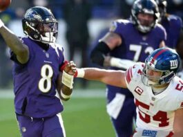 New York Giants Vs Baltimore Ravens Match Player Stats