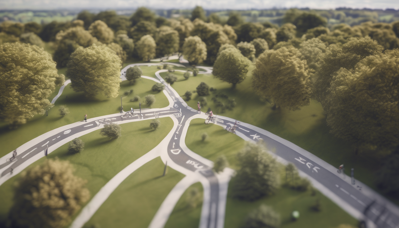 Map of Safe Cycling Paths on Kenley Common