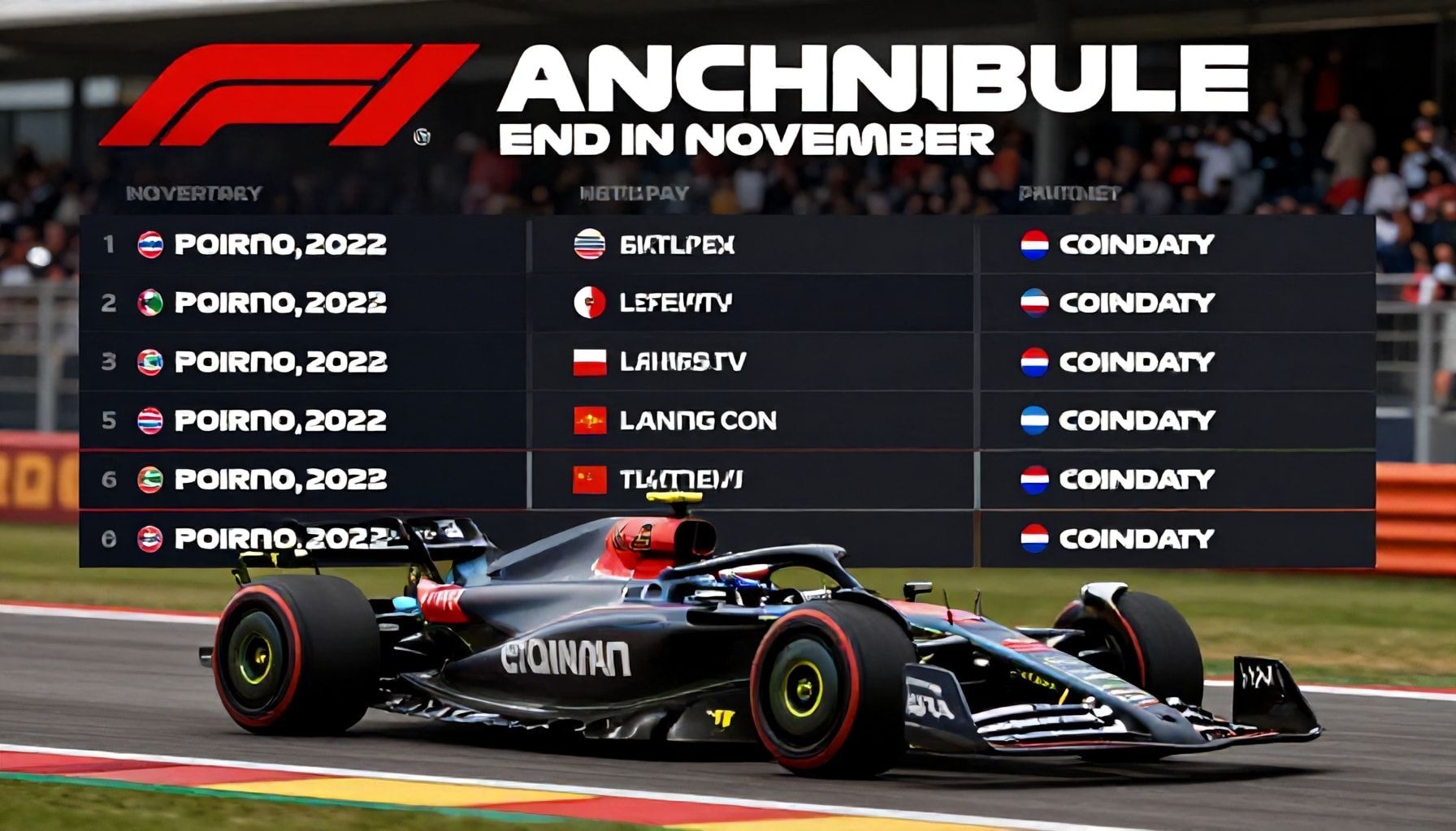 2024 F1 Season Set to Begin in March, End in November