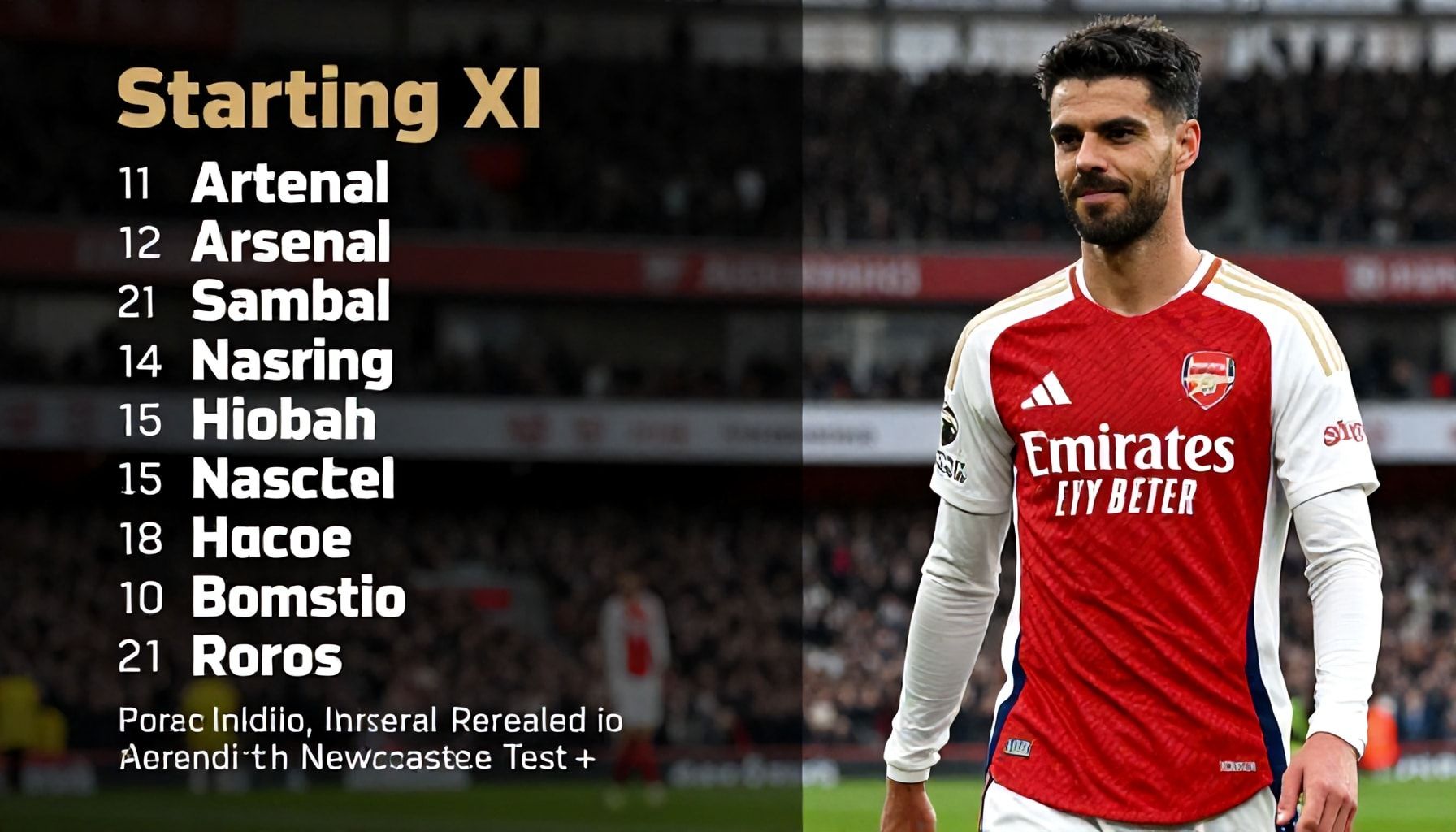 Arteta's Starting XI Revealed Ahead of Arsenal's Newcastle Test