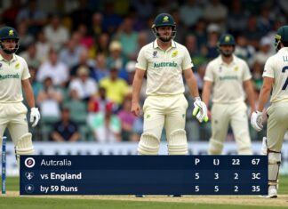Australia Defeats England by 59 Runs in Thrilling Ashes Clash