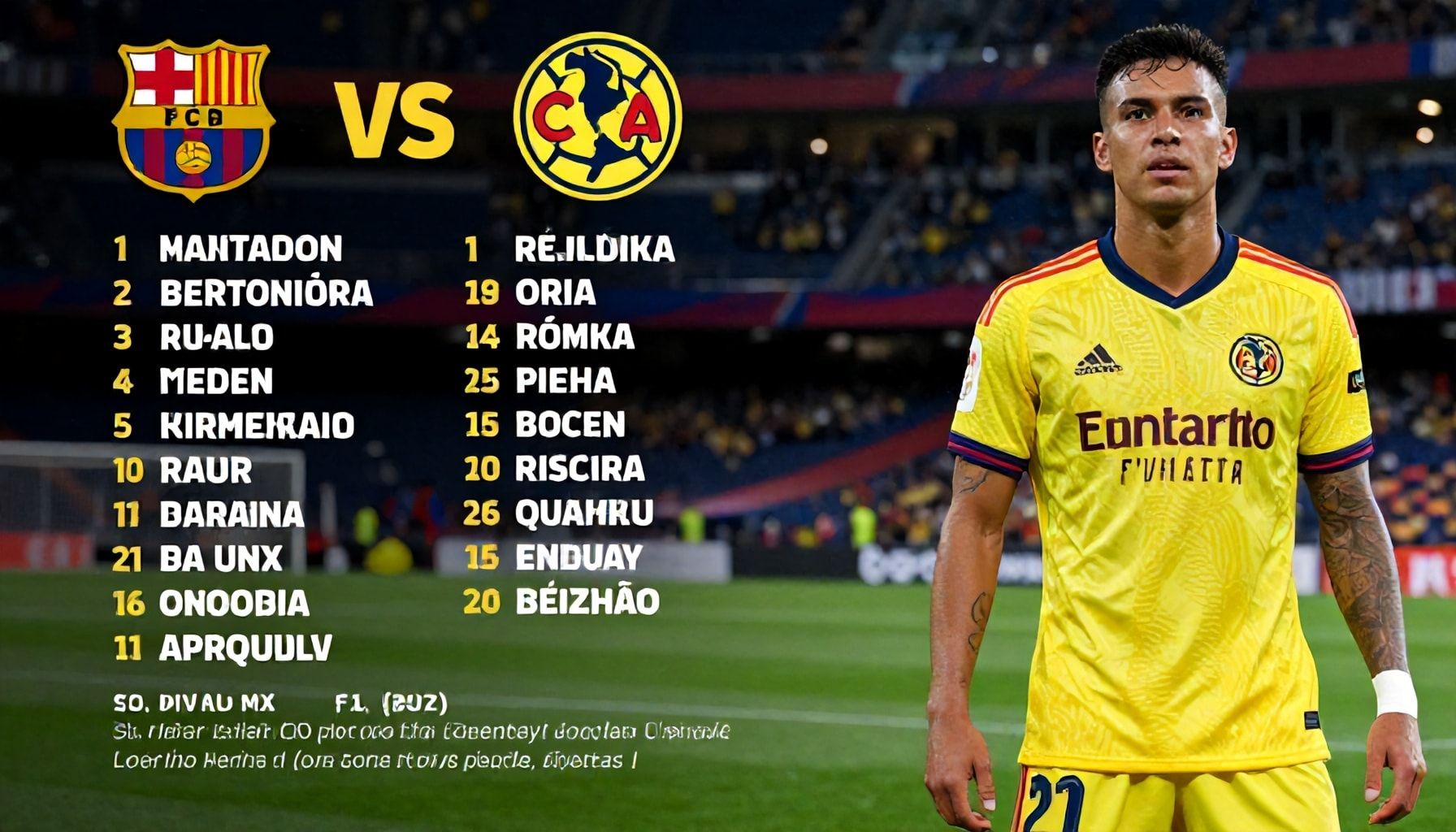 Barcelona and América confirm starting line-ups for Copa MX showdown