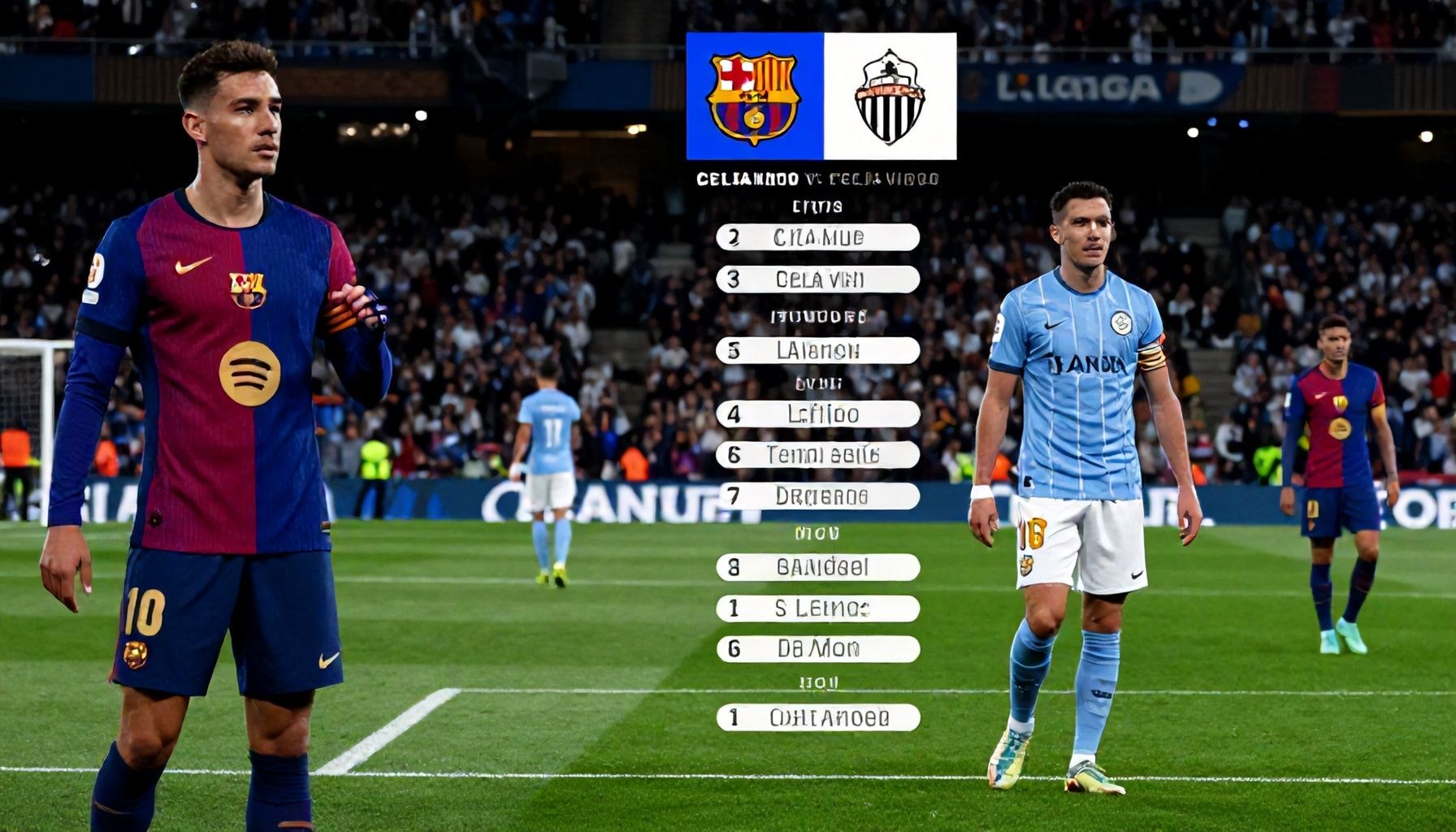 Barcelona and Celta Vigo Lock Horns in La Liga Battle Tonight