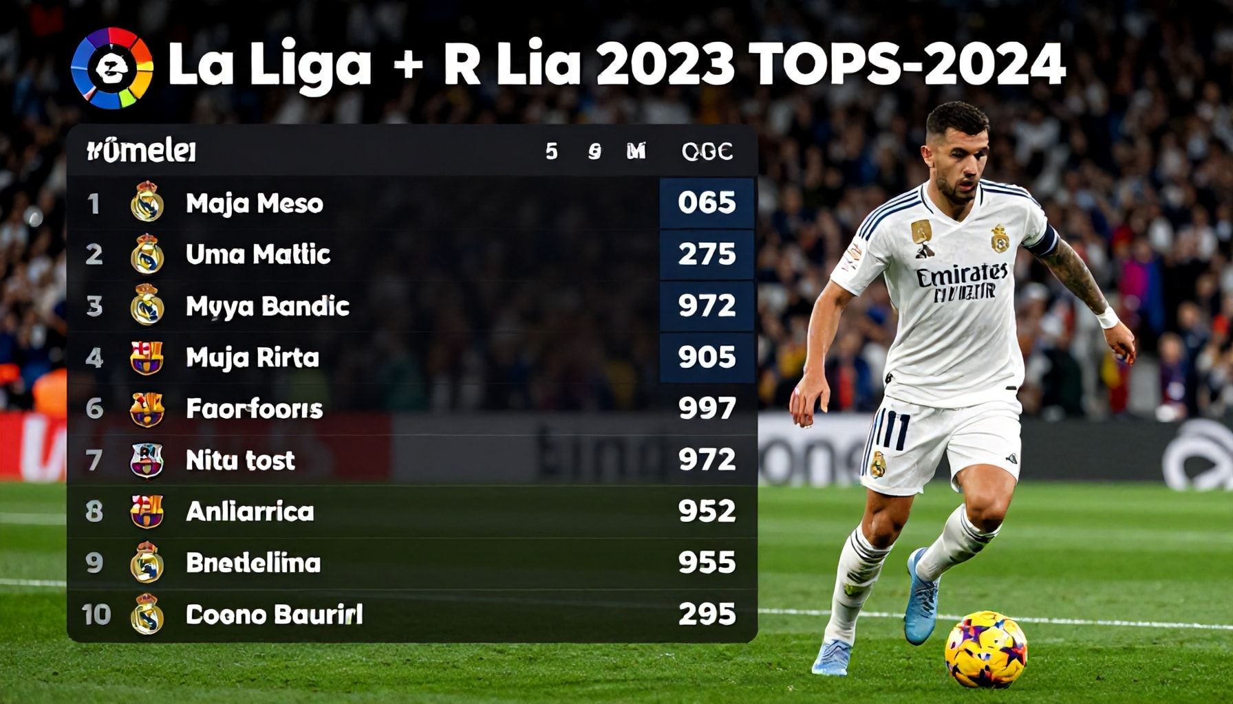 Barcelona and Real Madrid dominate La Liga 2023-24 top spot