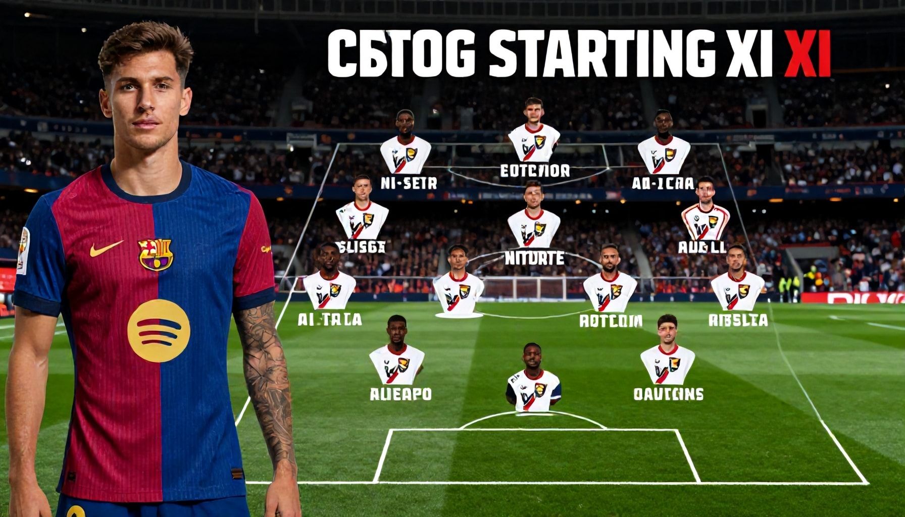 Barcelona Unveils Strong Starting XI for Rayo Vallecano Showdown