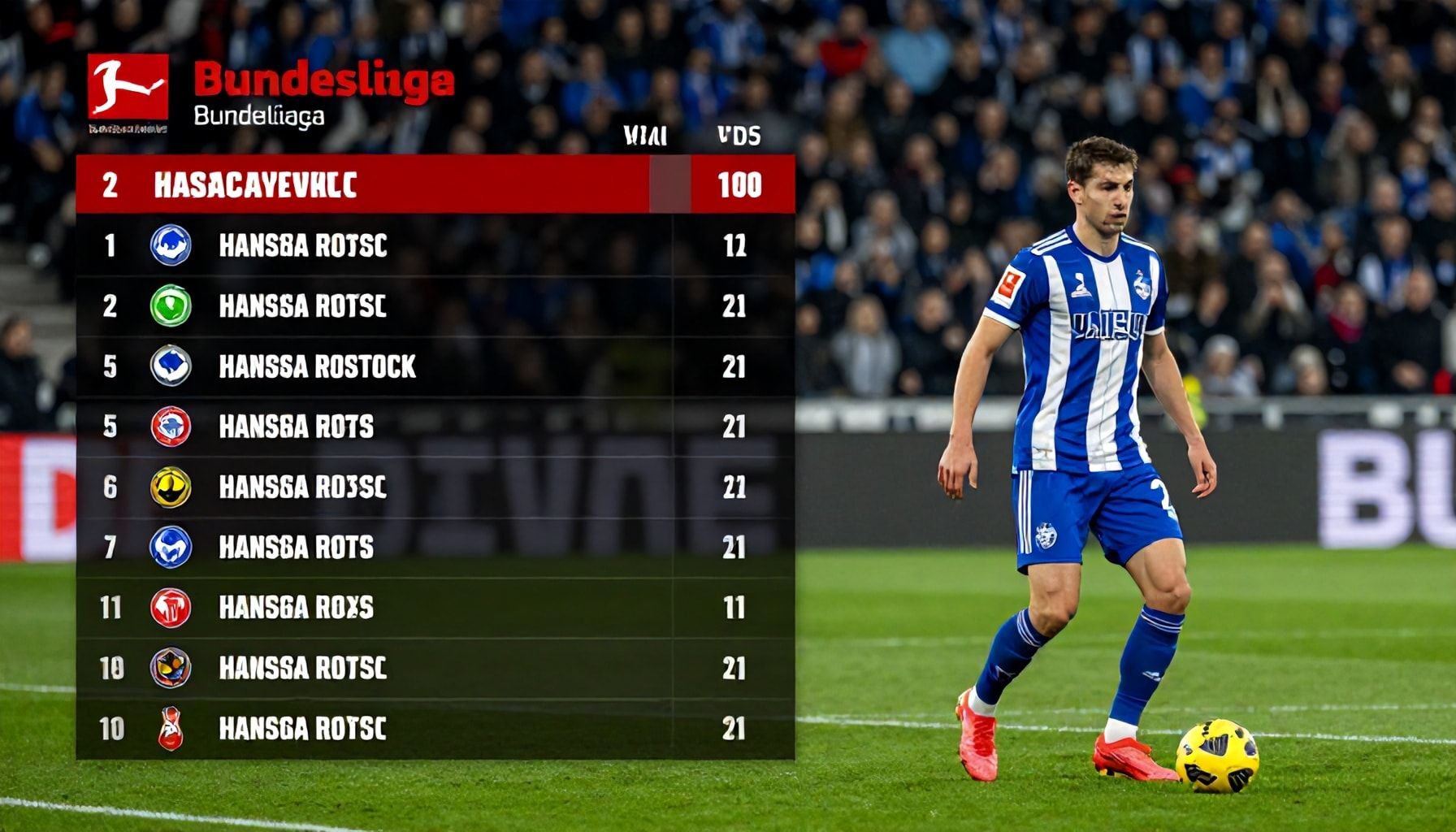 Bundesliga: Hansa Rostock Ascends to First Place After Round 10 Win