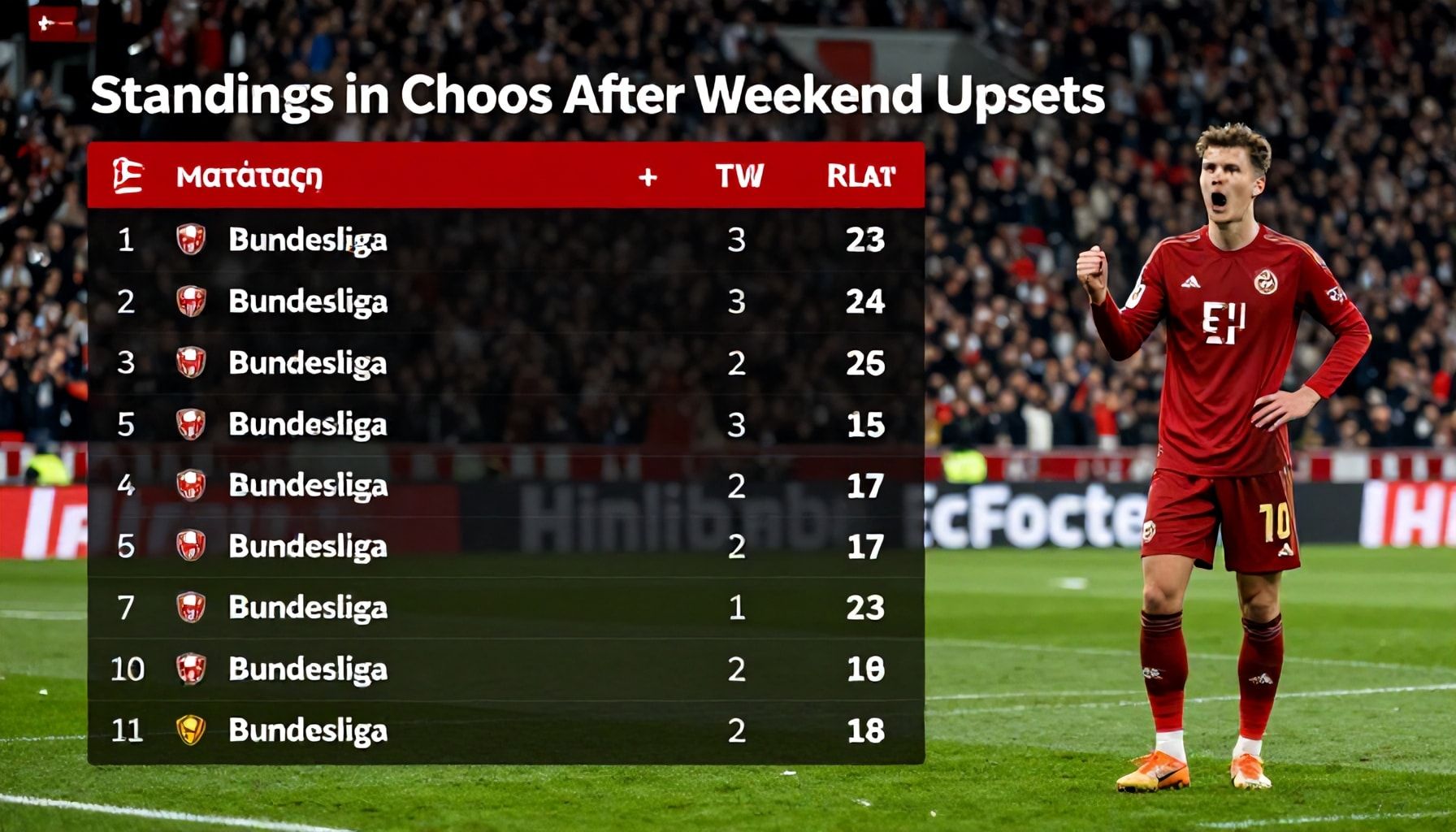 Bundesliga Standings in Chaos After Weekend Upsets