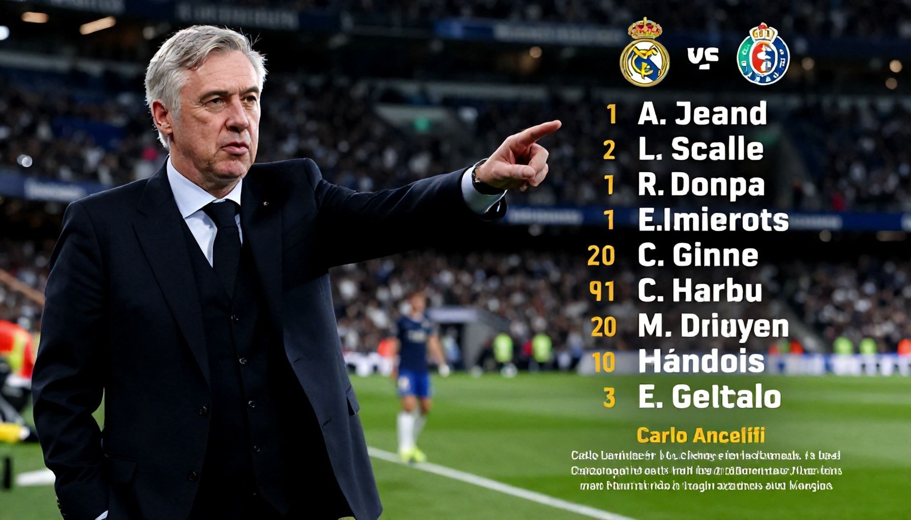 Carlo Ancelotti sets strong lineup for high-stakes clash