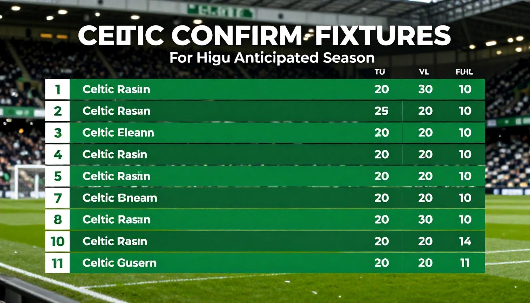 Celtic Confirm Fixtures for Highly Anticipated Season