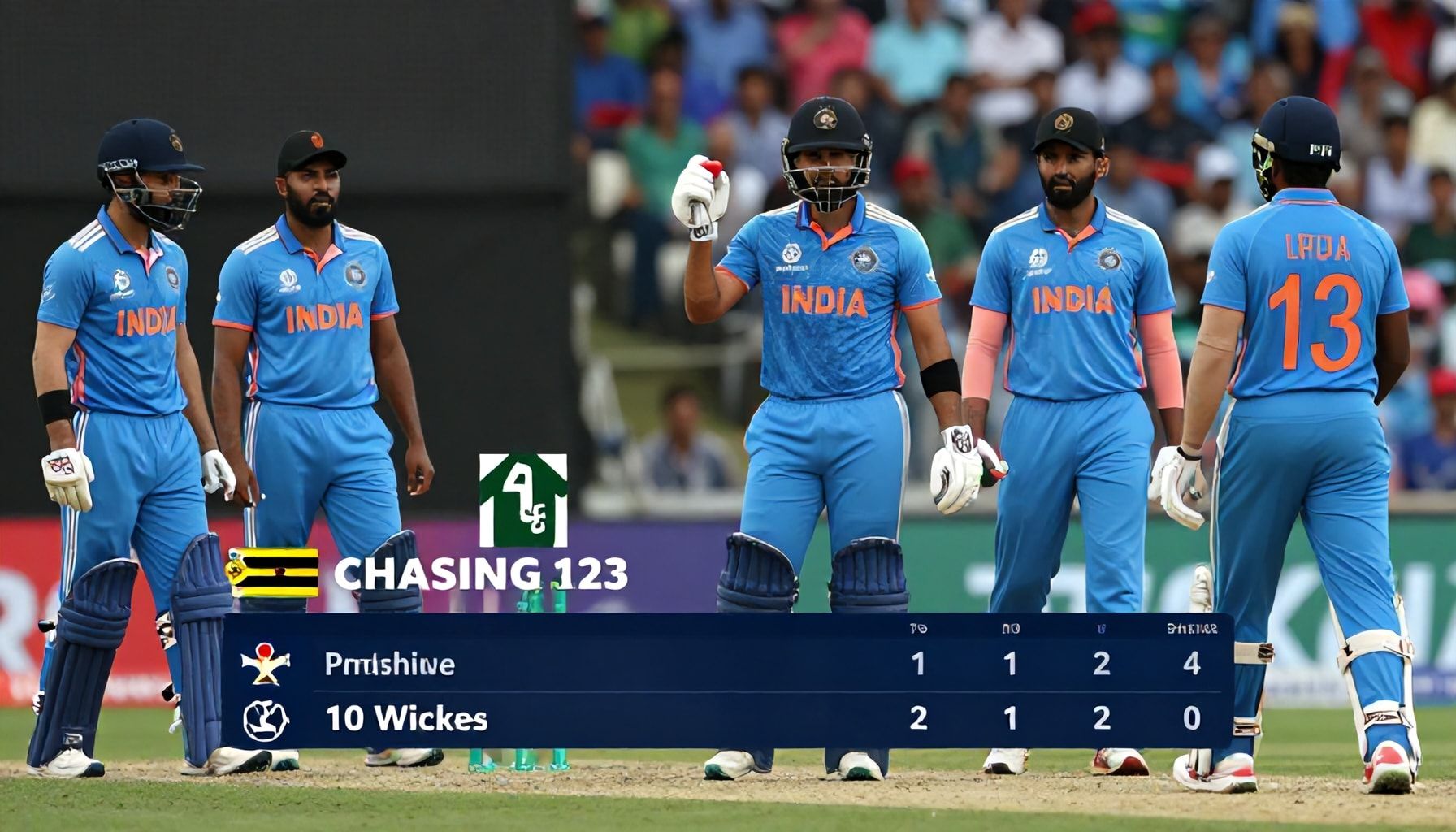 Chasing 123, India Wins by 10 Wickets