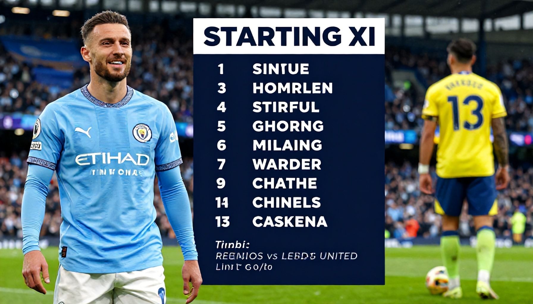 City and Leeds confirm starting XI for crucial Premier League encounter