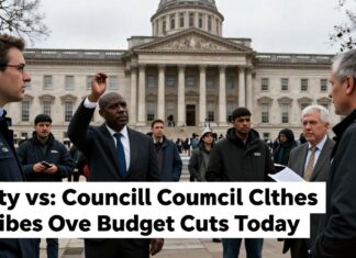 City vs: Council Clashes Over Budget Cuts Today