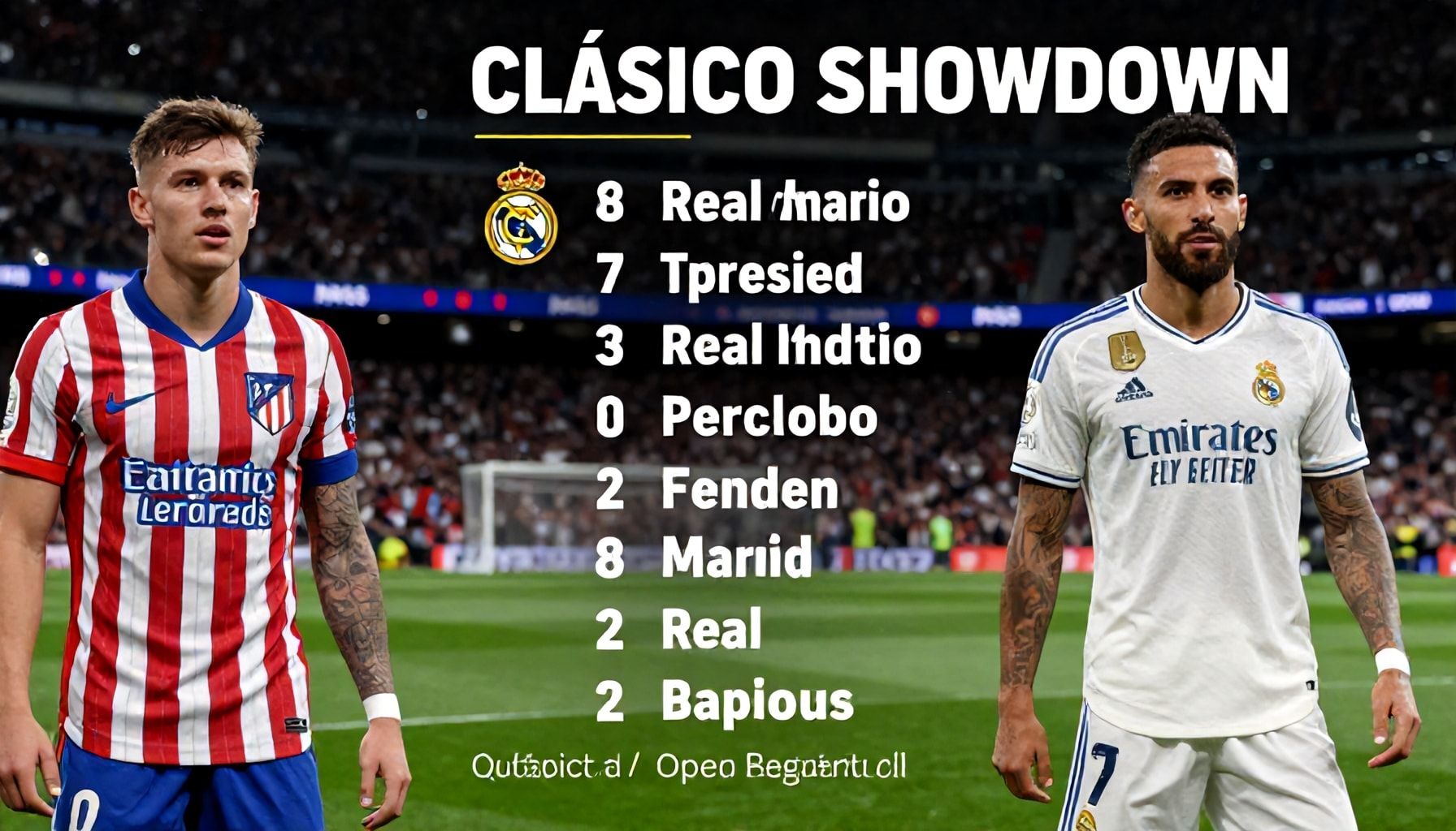 Clásico Showdown: Atlético Madrid and Real Madrid Lineups Revealed