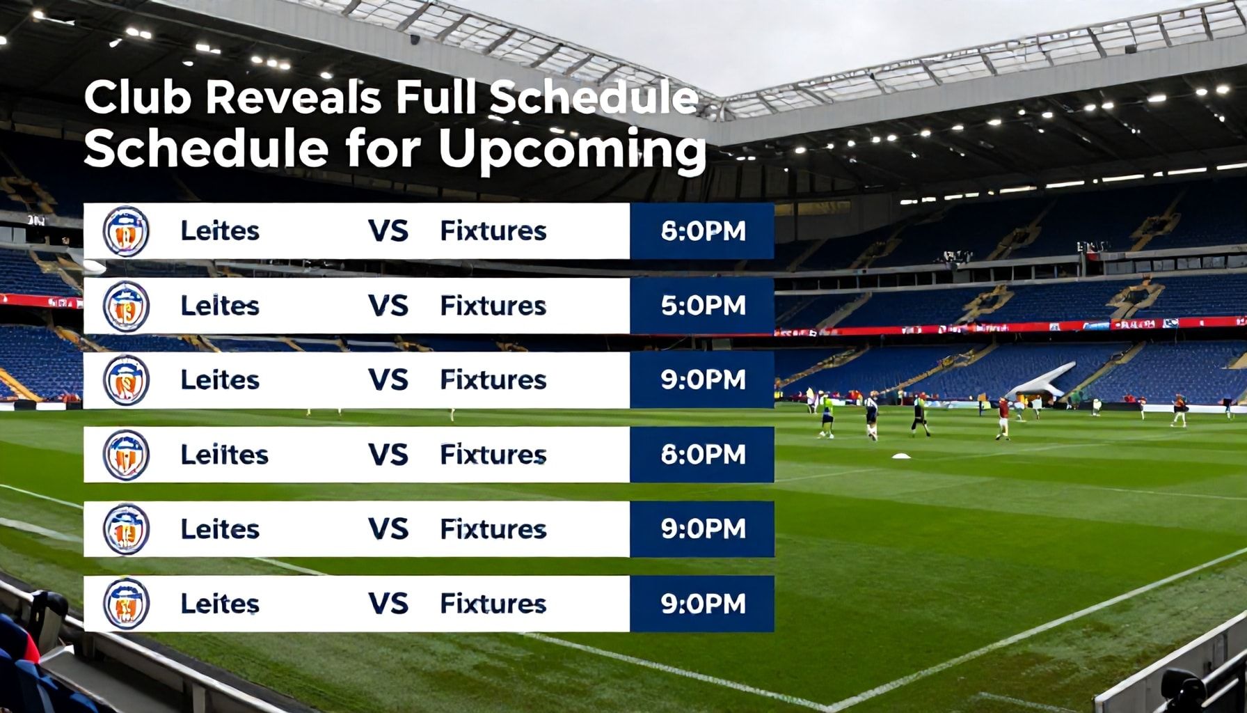 Club Reveals Full Schedule for Upcoming Season