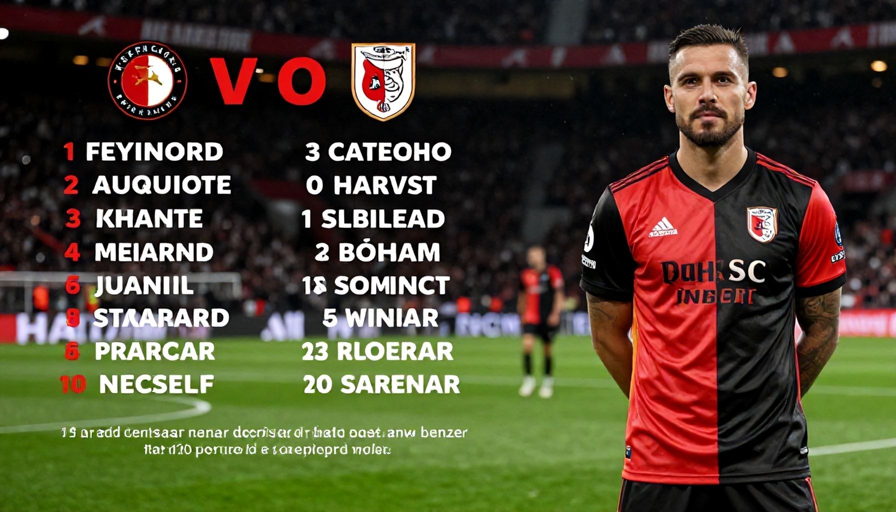 Feyenoord and AZ Alkmaar announce starting lineups for crucial matchup