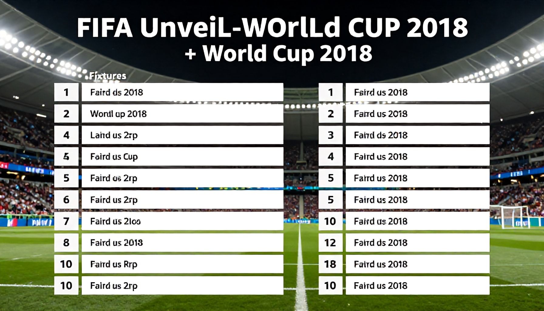 FIFA Unveils World Cup 2018 Fixtures