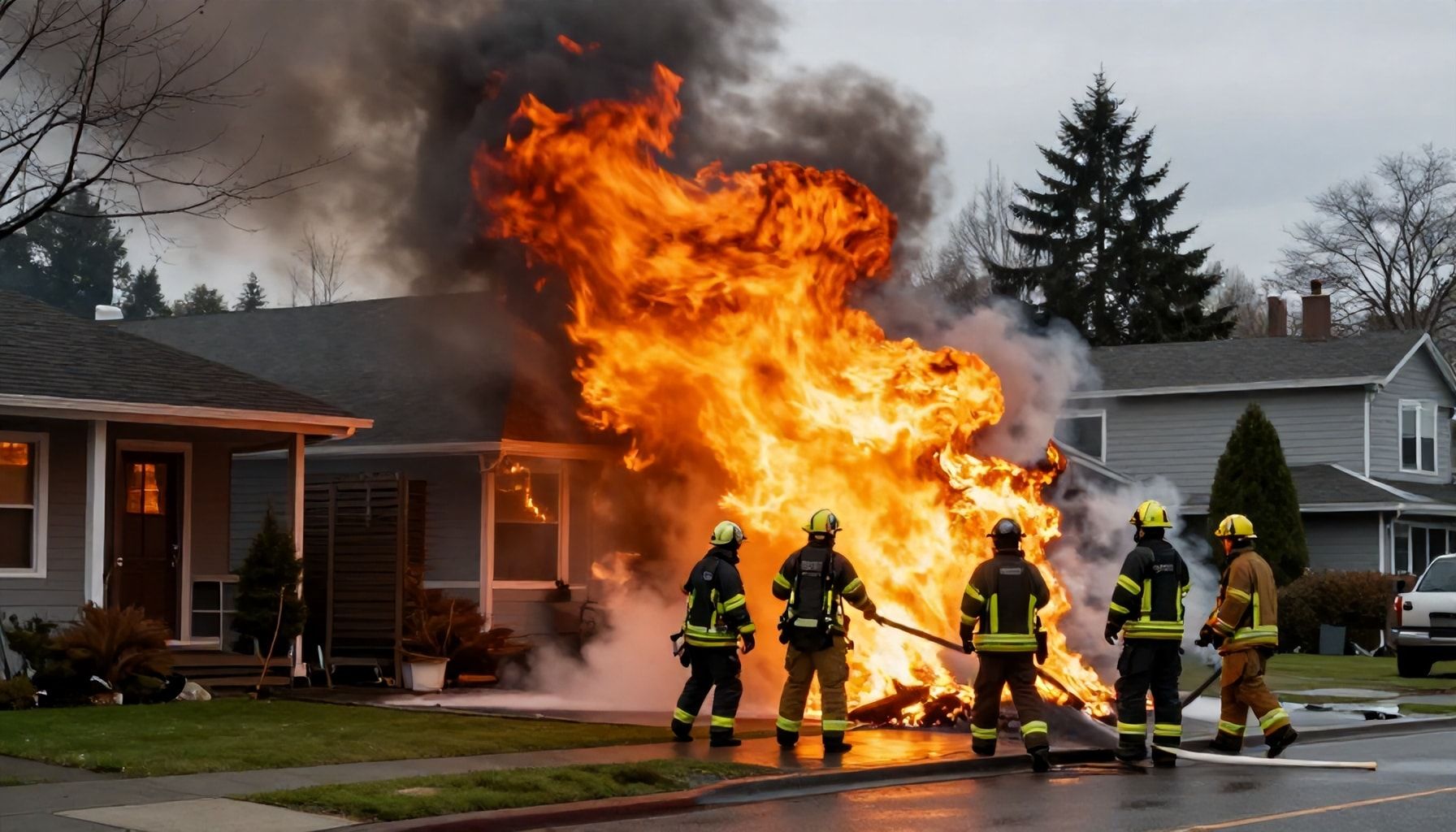 Firefighters Battle Intense Fire in Bellingham Residential Area