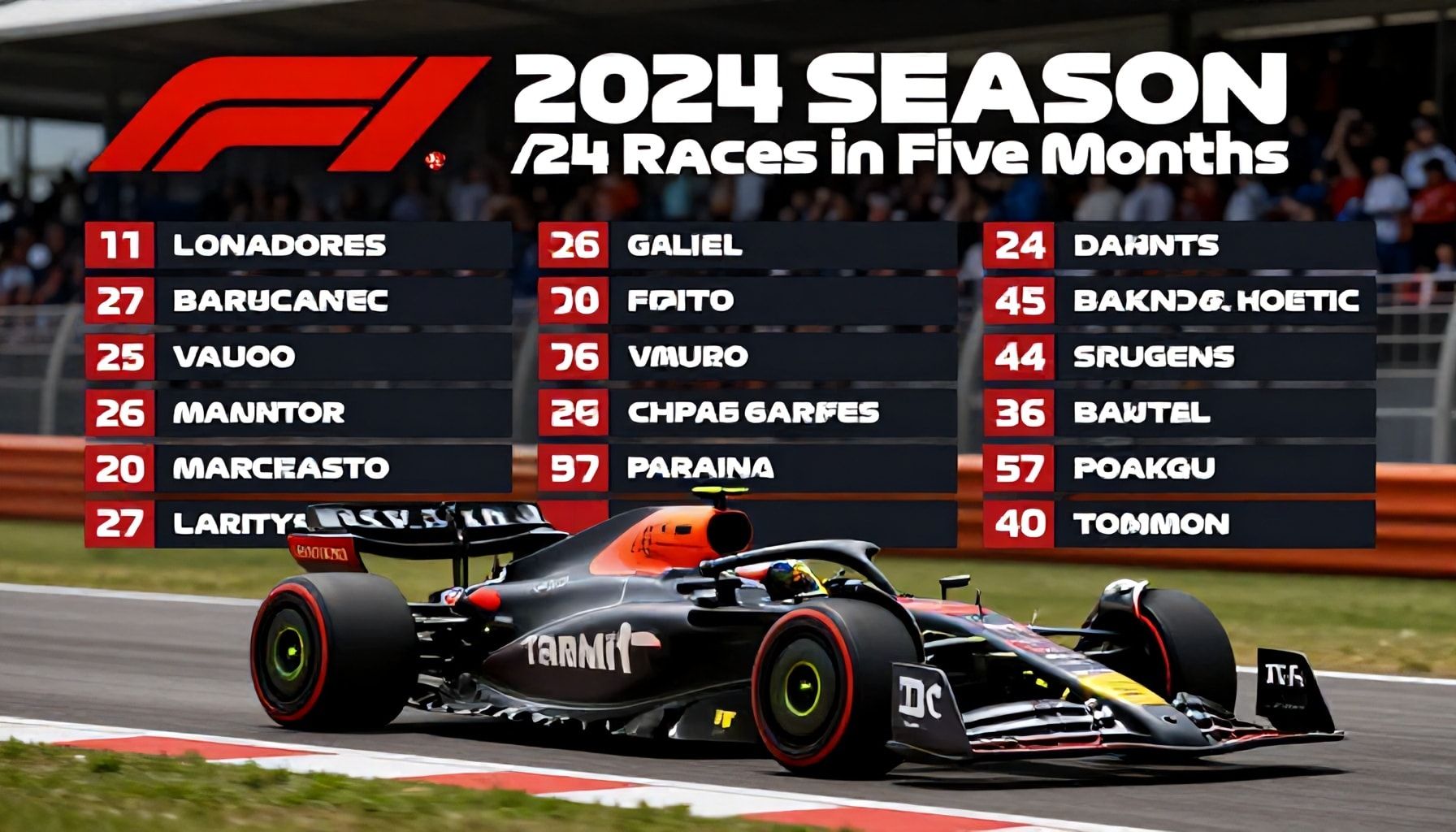 Formula 1 Announces 2024 Season: 24 Races in Five Months