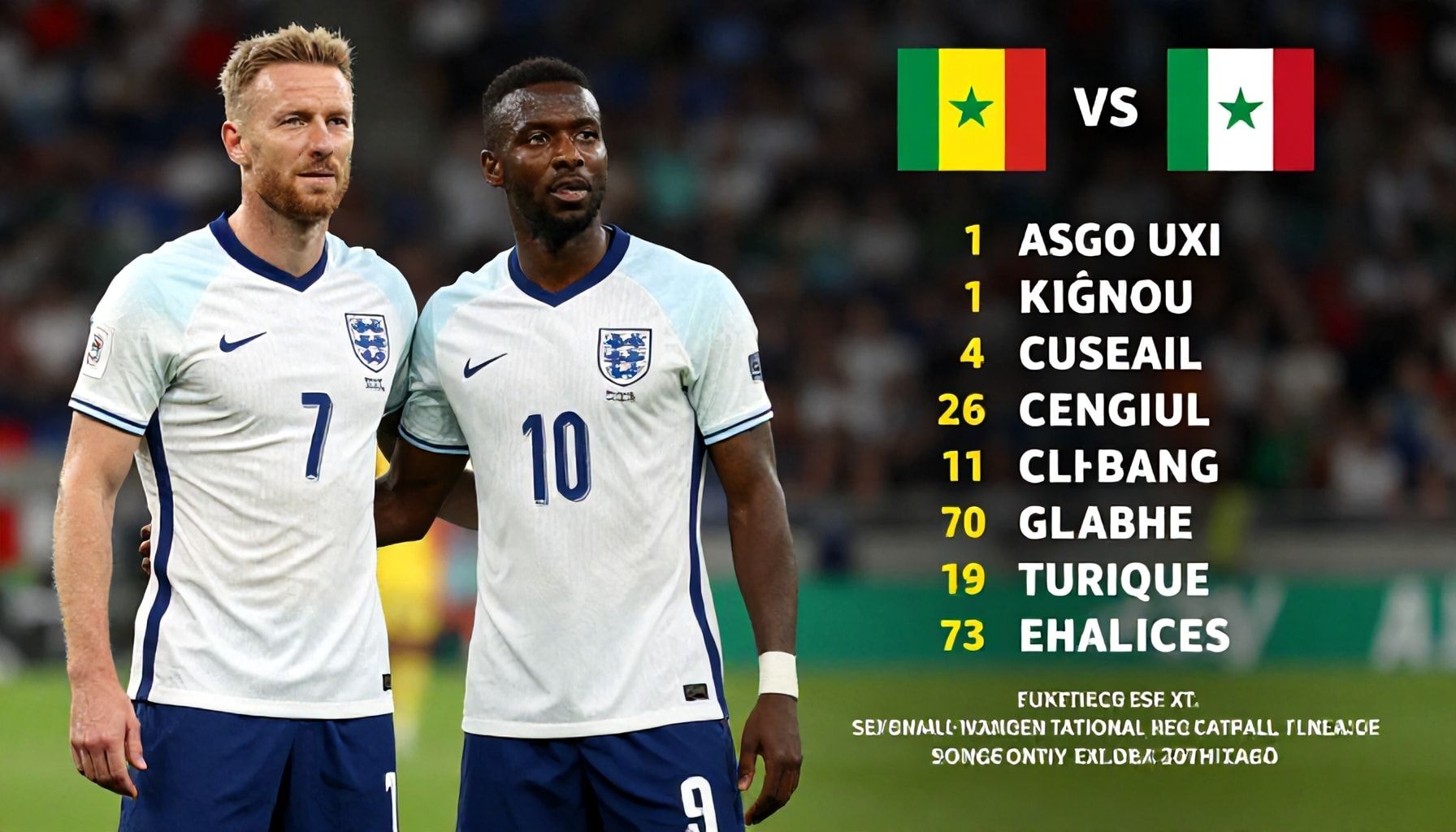 Gareth Southgate and Aliou Cissé reveal starting XI for high-stakes match