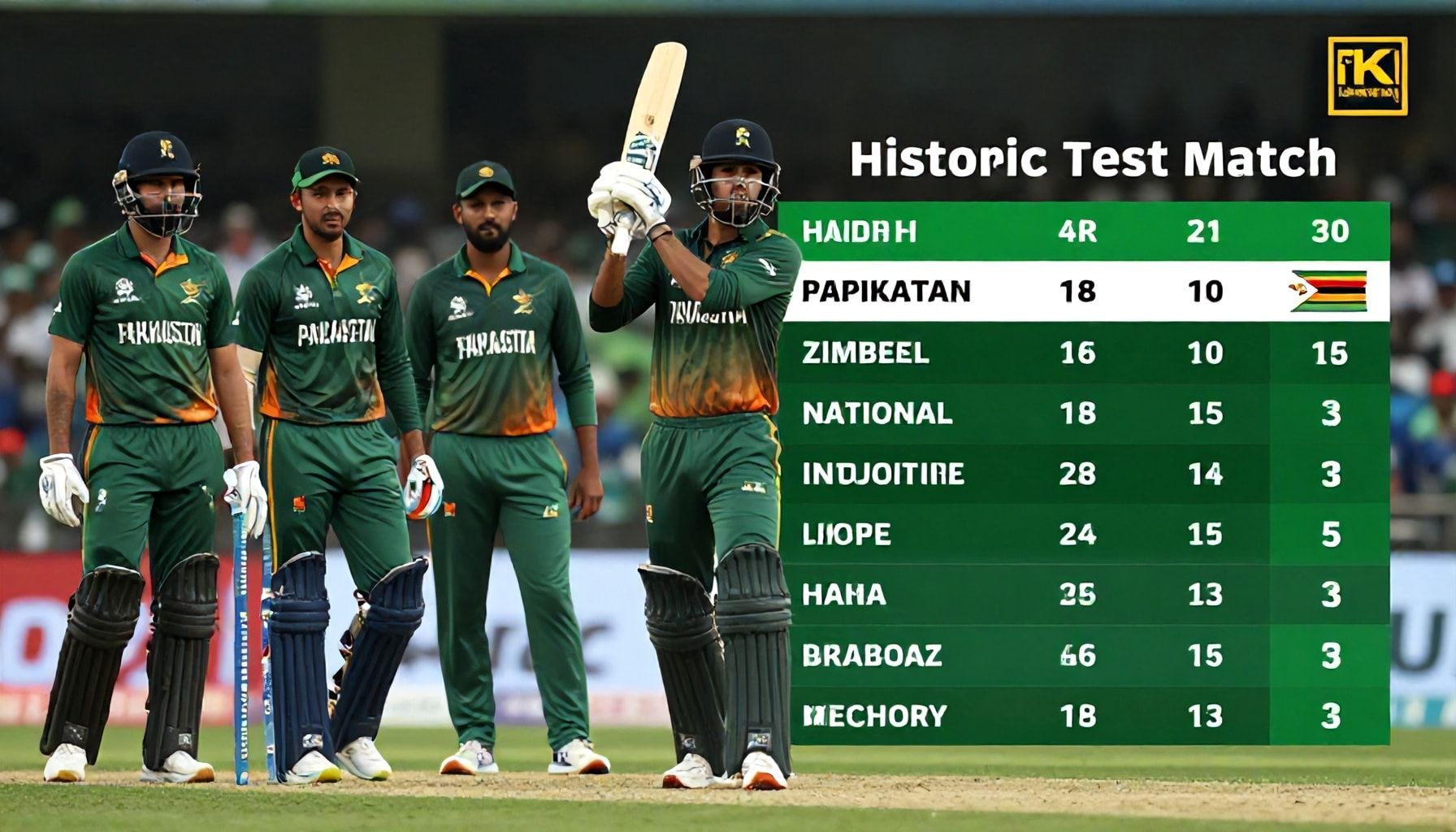 Historic Test Match: Pakistan's Triumph Over Zimbabwe in Numbers