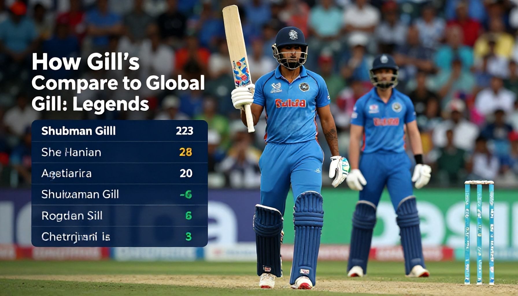 How Gill's 2023 Stats Compare to Global Cricket Legends