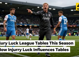Injury Luck Shifts League Tables This Season