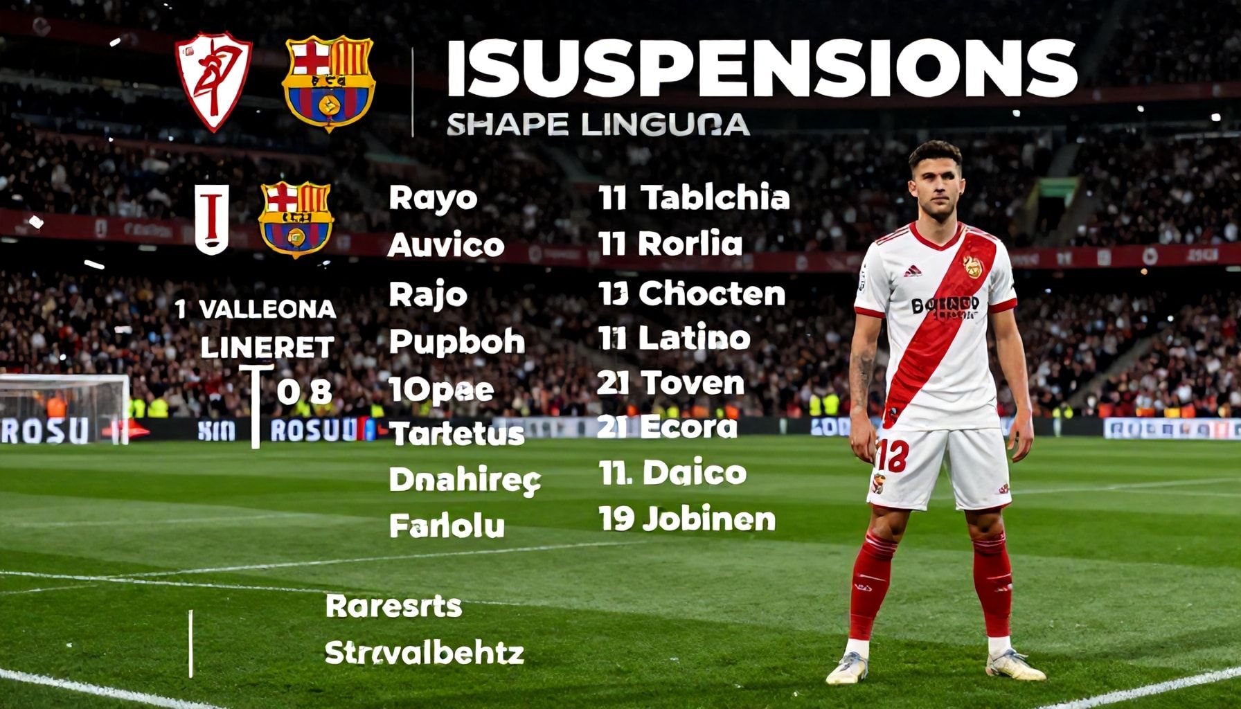 Injuries and Suspensions Shape Lineups for Rayo Vallecano vs Barcelona