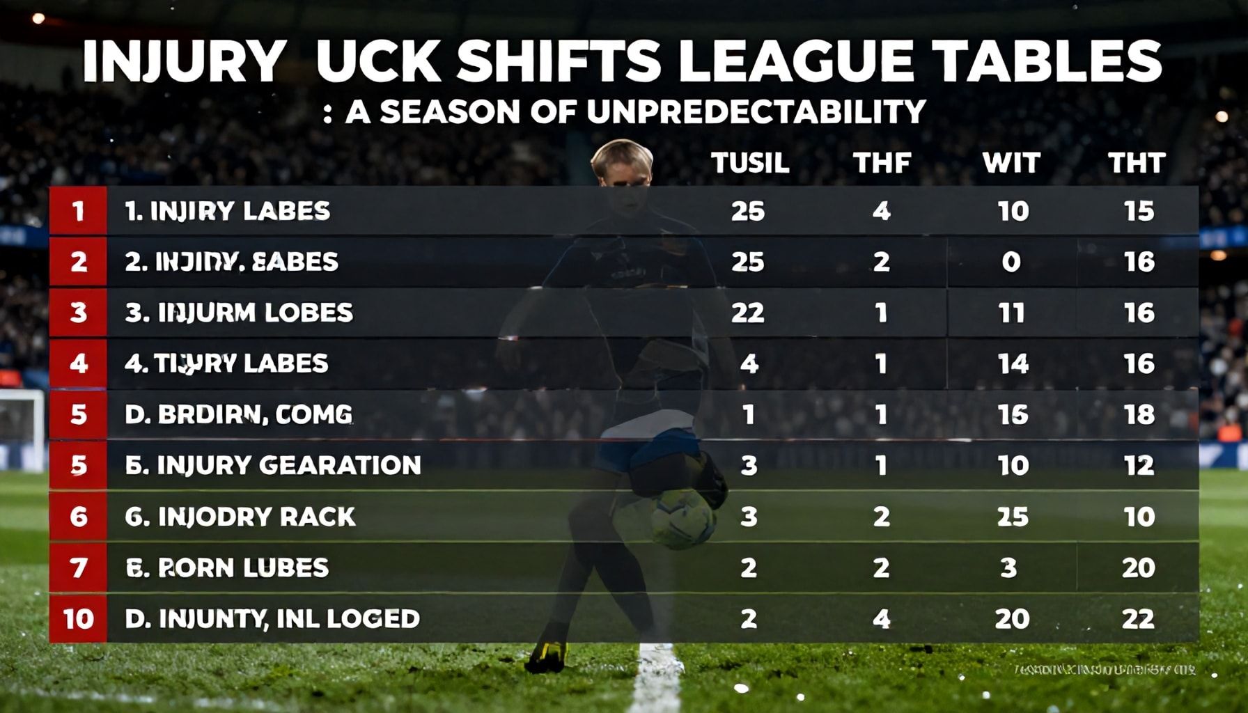 Injury Luck Shifts League Tables: A Season of Unpredictability
