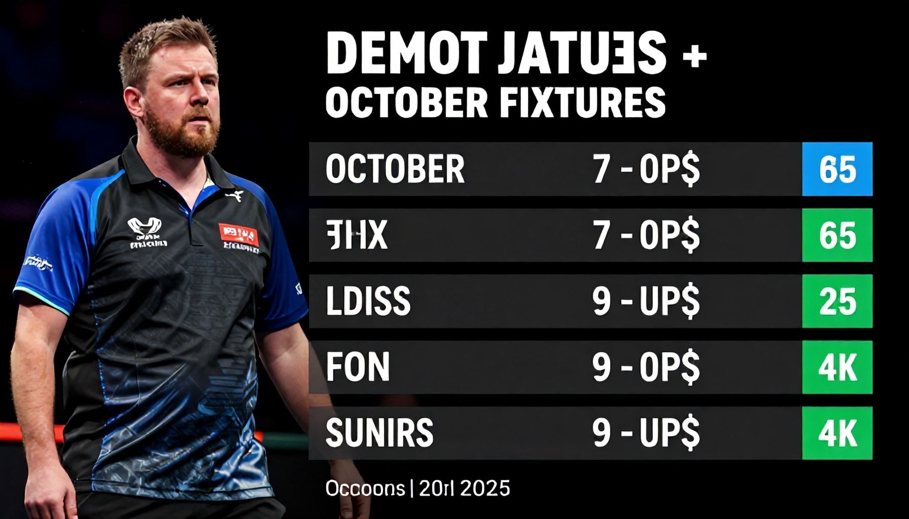 Key dates announced for October darts fixtures