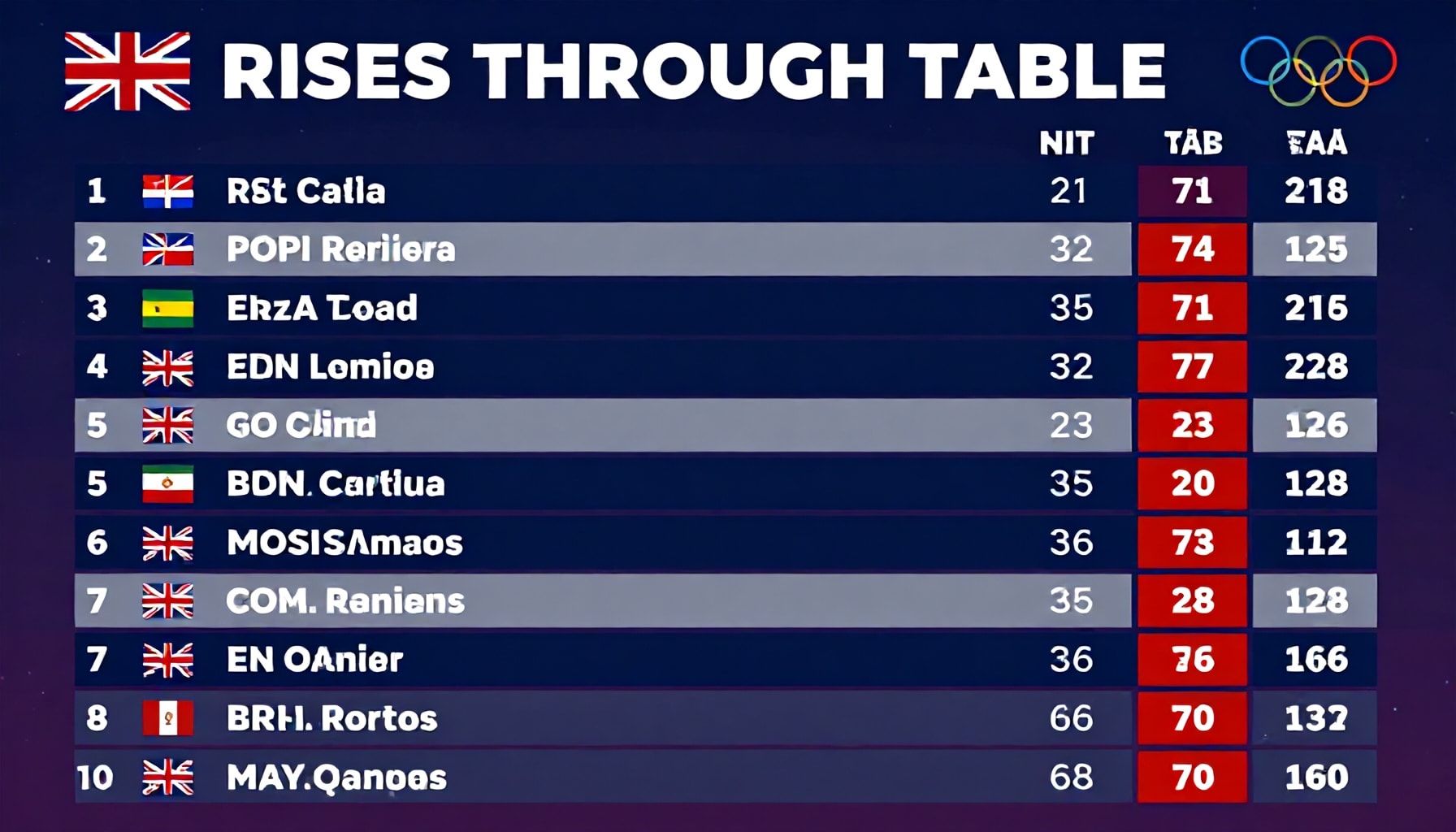 Key Details Emerge as Britain Rises Through Medal Table