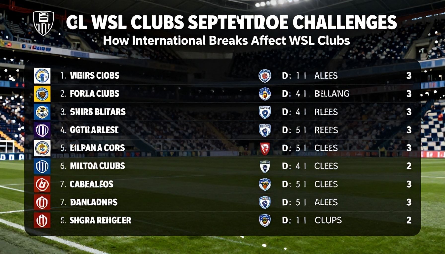 Key Details Emerge on WSL Clubs' September Fixture Challenges