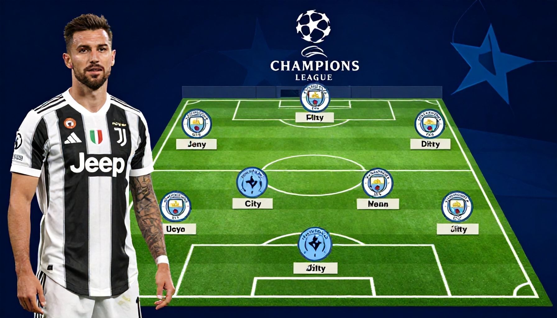 Key players confirmed as Juventus and Manchester City prepare for tonight's Champions League thriller