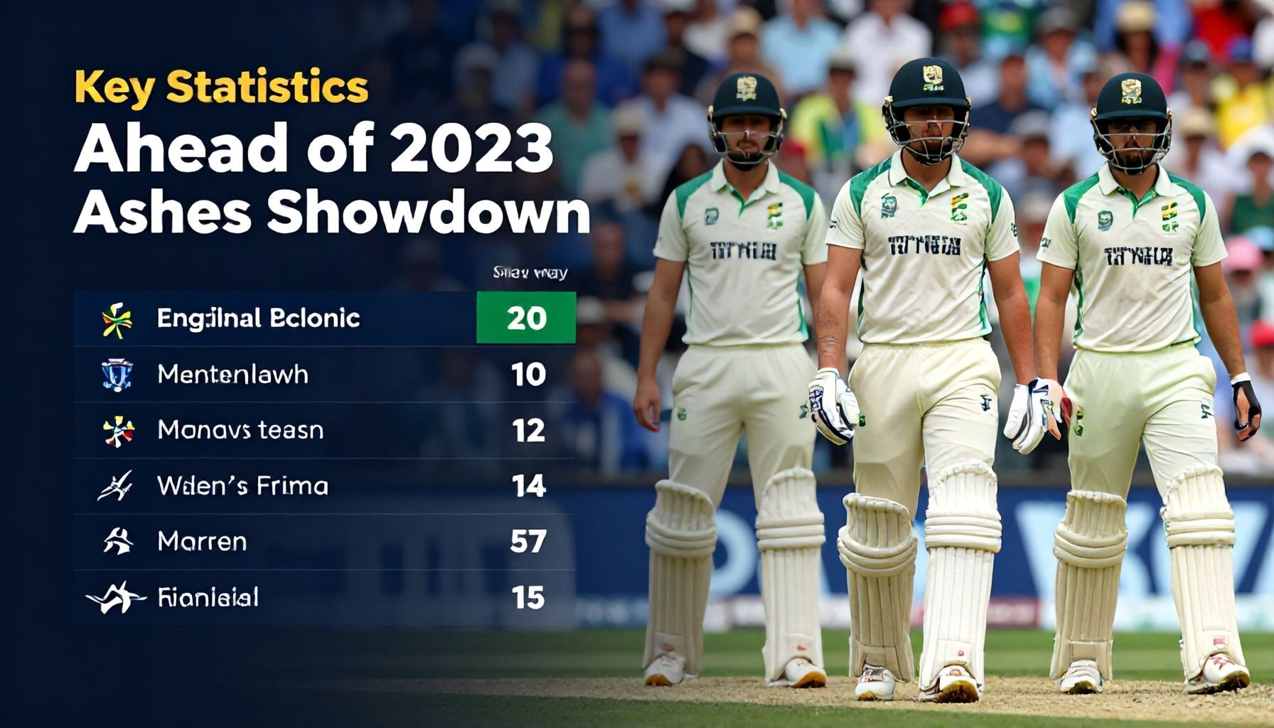 Key Statistics Ahead of 2023 Ashes Showdown