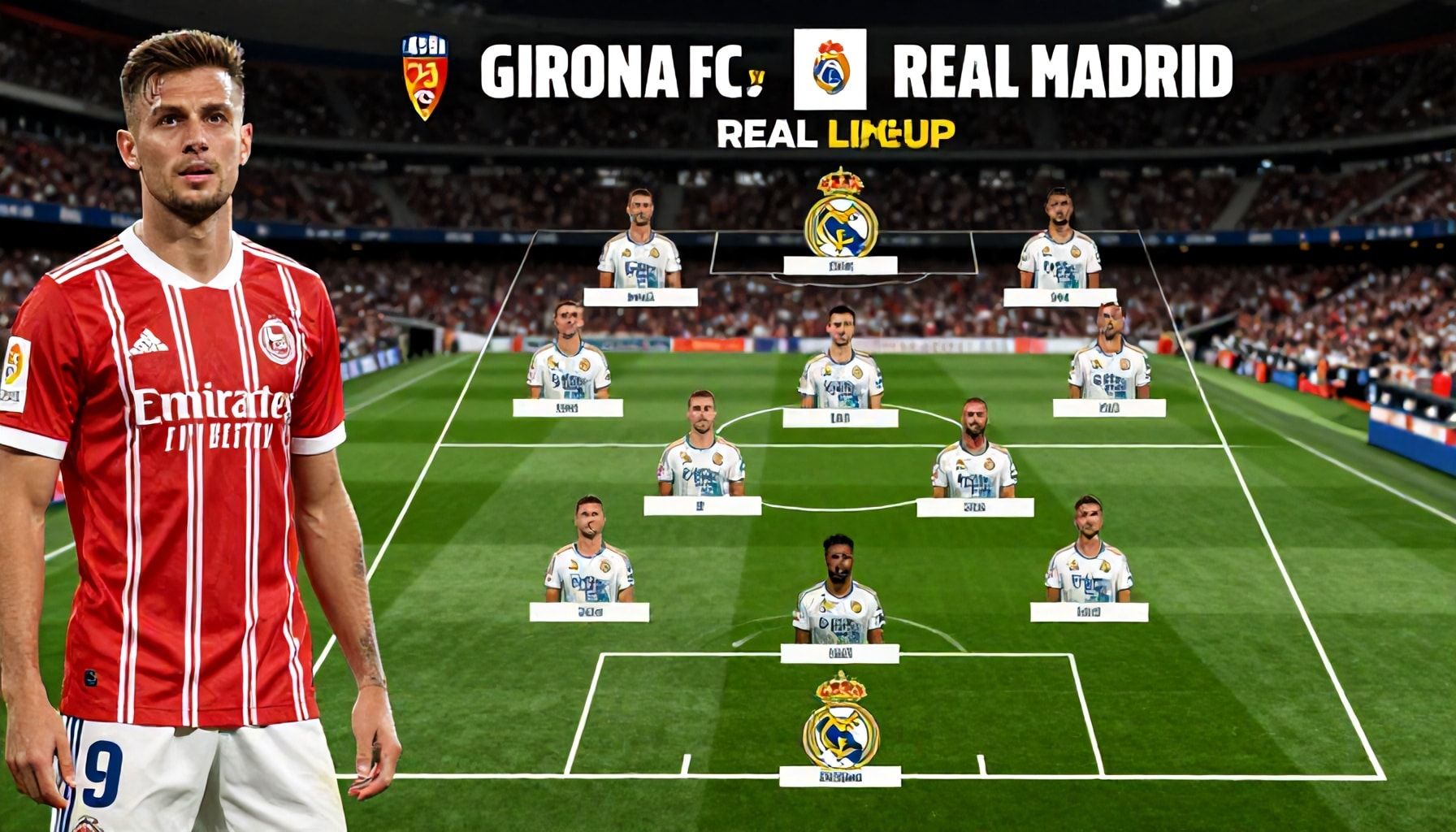 La Liga clash: Girona FC and Real Madrid lineups take shape ahead of pivotal match