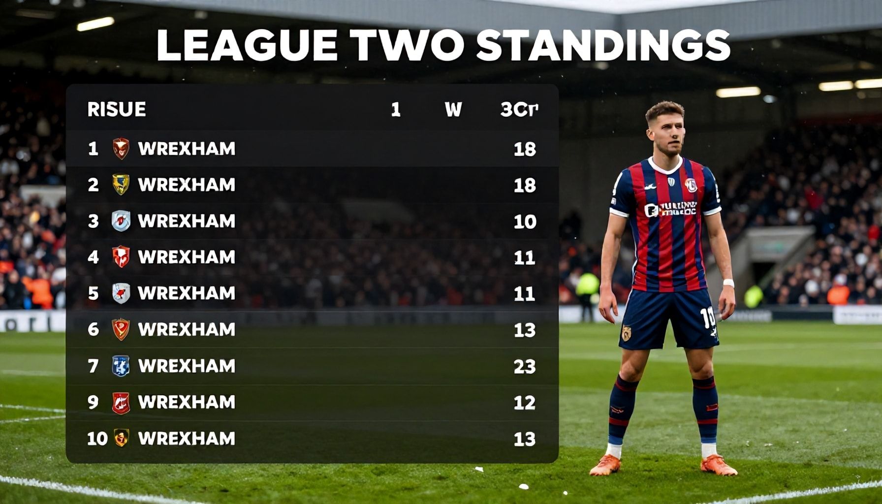 League Two Standings: Wrexham's Rise to 13th Spot