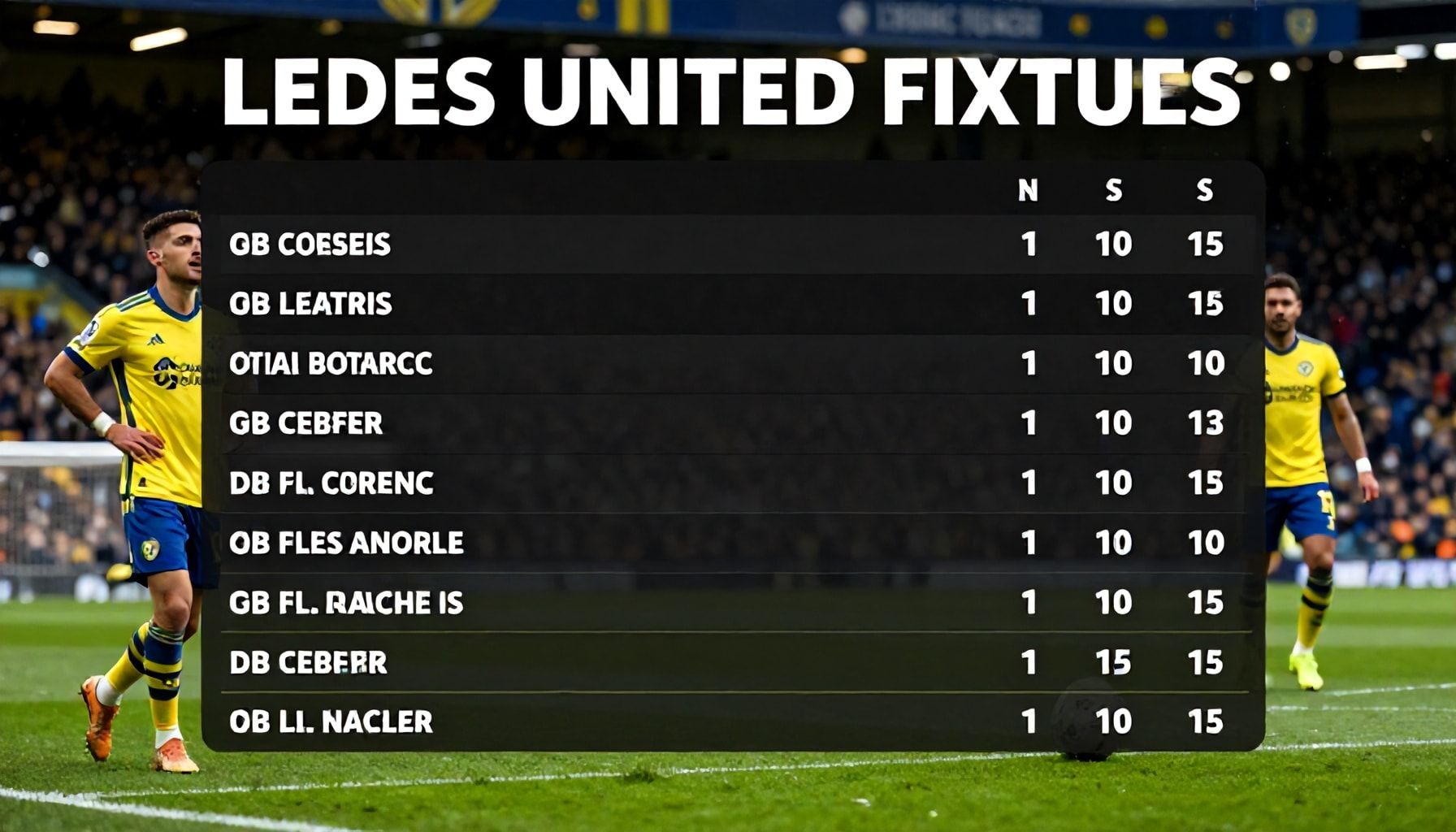Leeds United's Fixtures Promise Exciting Clashes