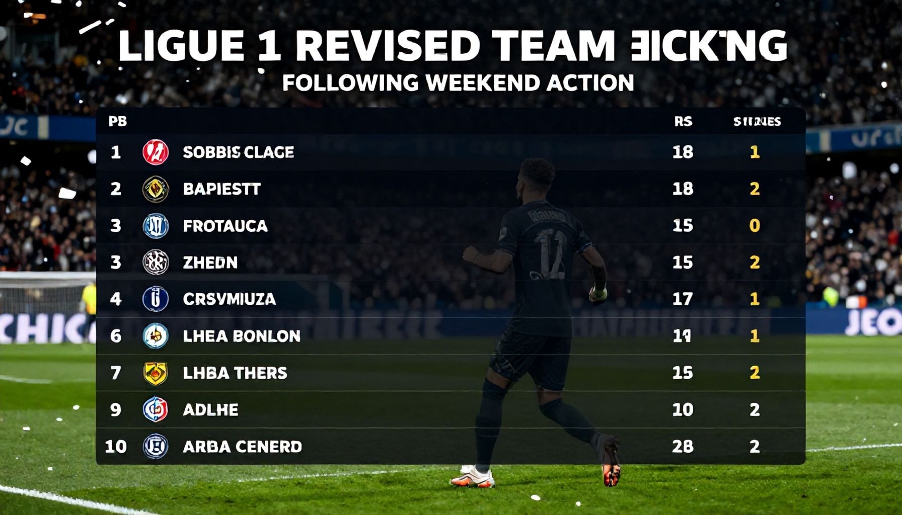 Ligue 1 Releases Revised Team Rankings Following Weekend Action