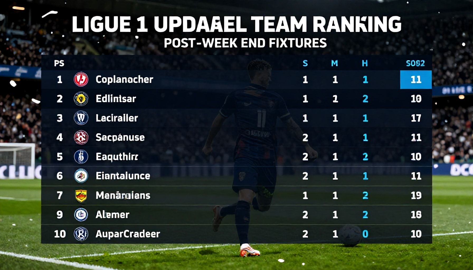 Ligue 1 Unveils Updated Team Rankings Post-Weekend Fixtures