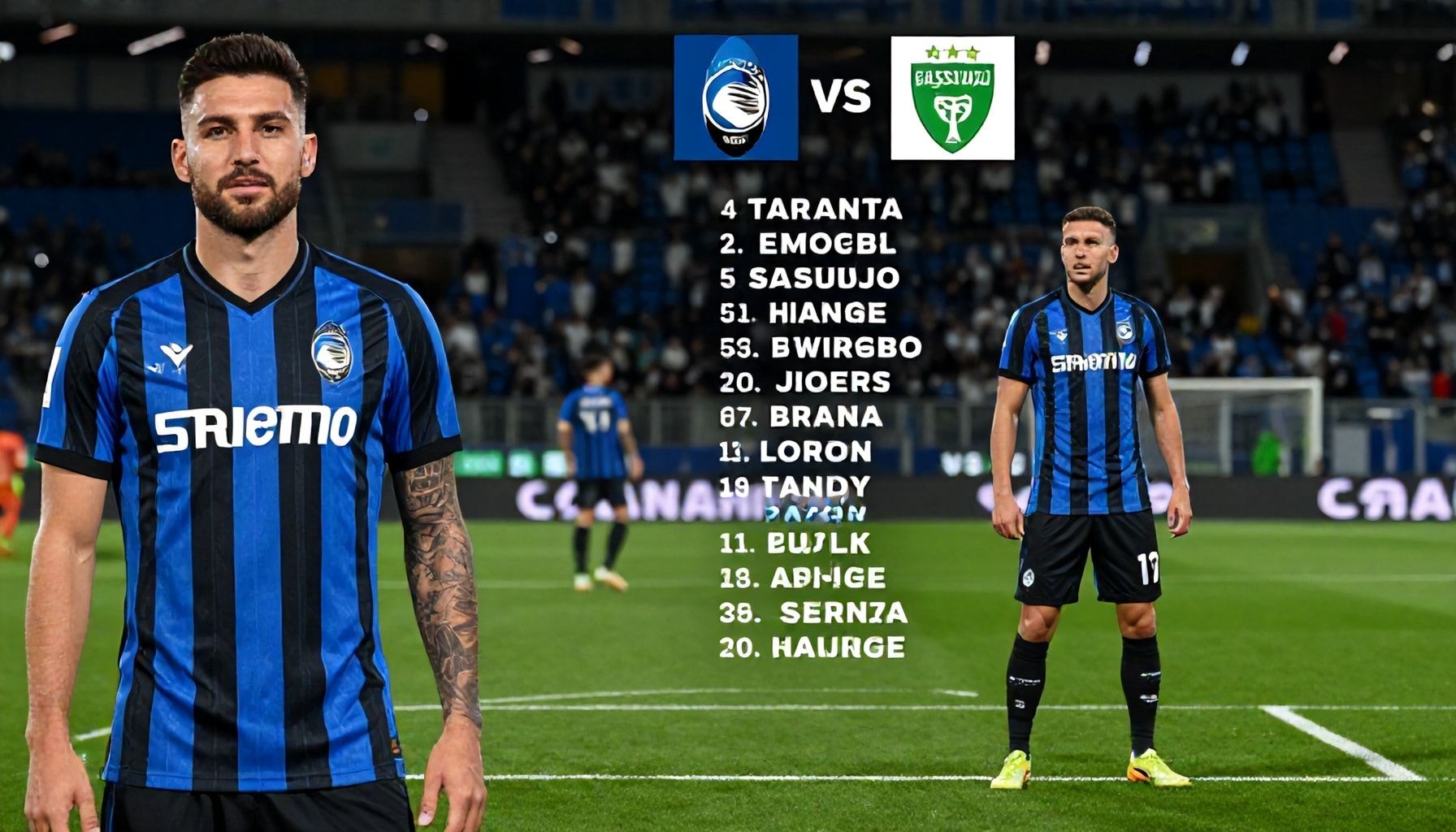 Lineups Revealed Ahead of Atalanta BC vs Sassuolo Match