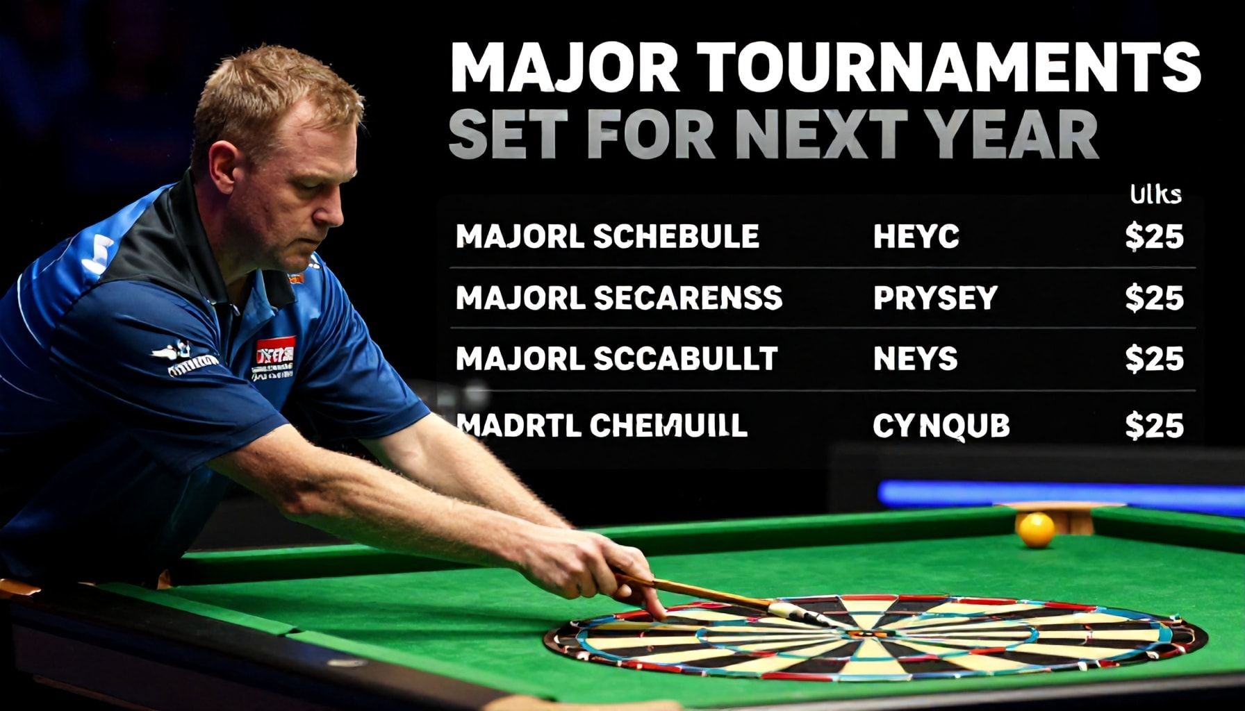 Major Tournaments Set for Next Year