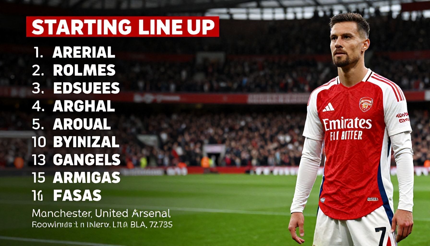 Manchester United and Arsenal Confirm Starting Lineups