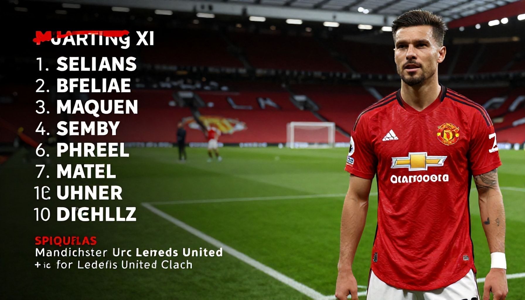 Manchester United Announces Starting XI for Leeds Clash