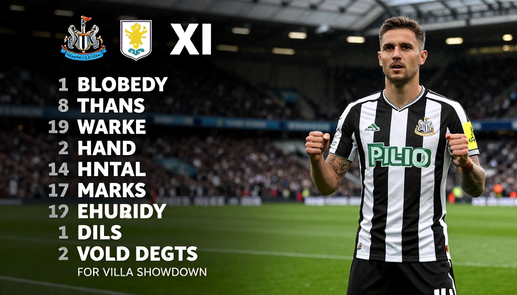 Newcastle Unveils Strong Starting XI for Villa Showdown