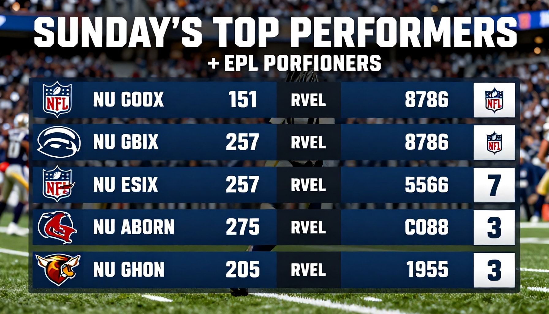 NFL Showdowns: Sunday's Top Performers