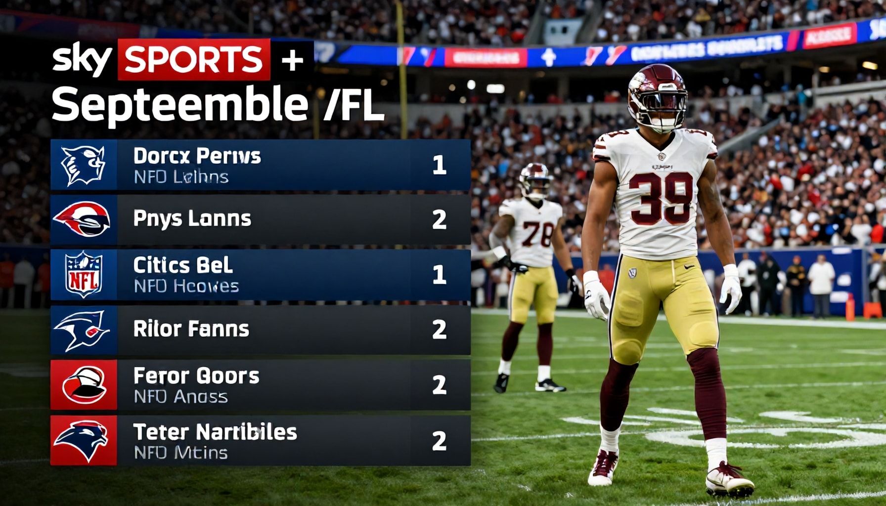 NFL teams set for September debuts on Sky Sports