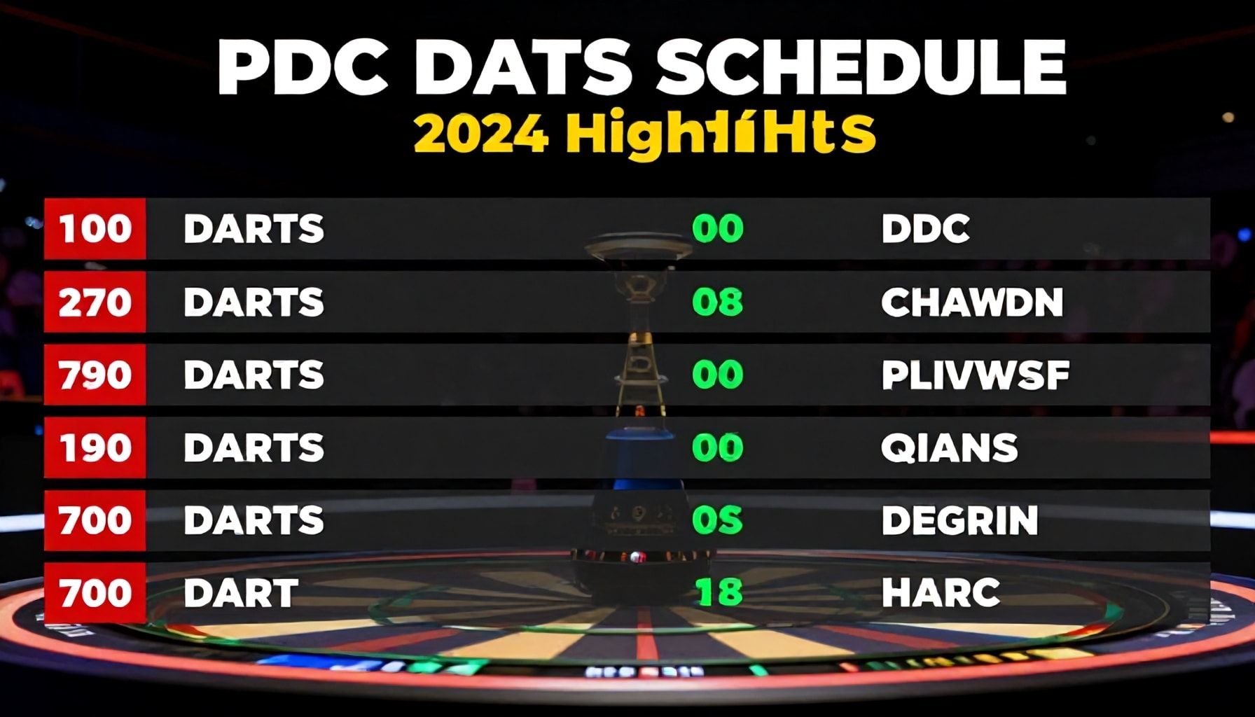 PDC Darts Announces 2024 Schedule Highlights