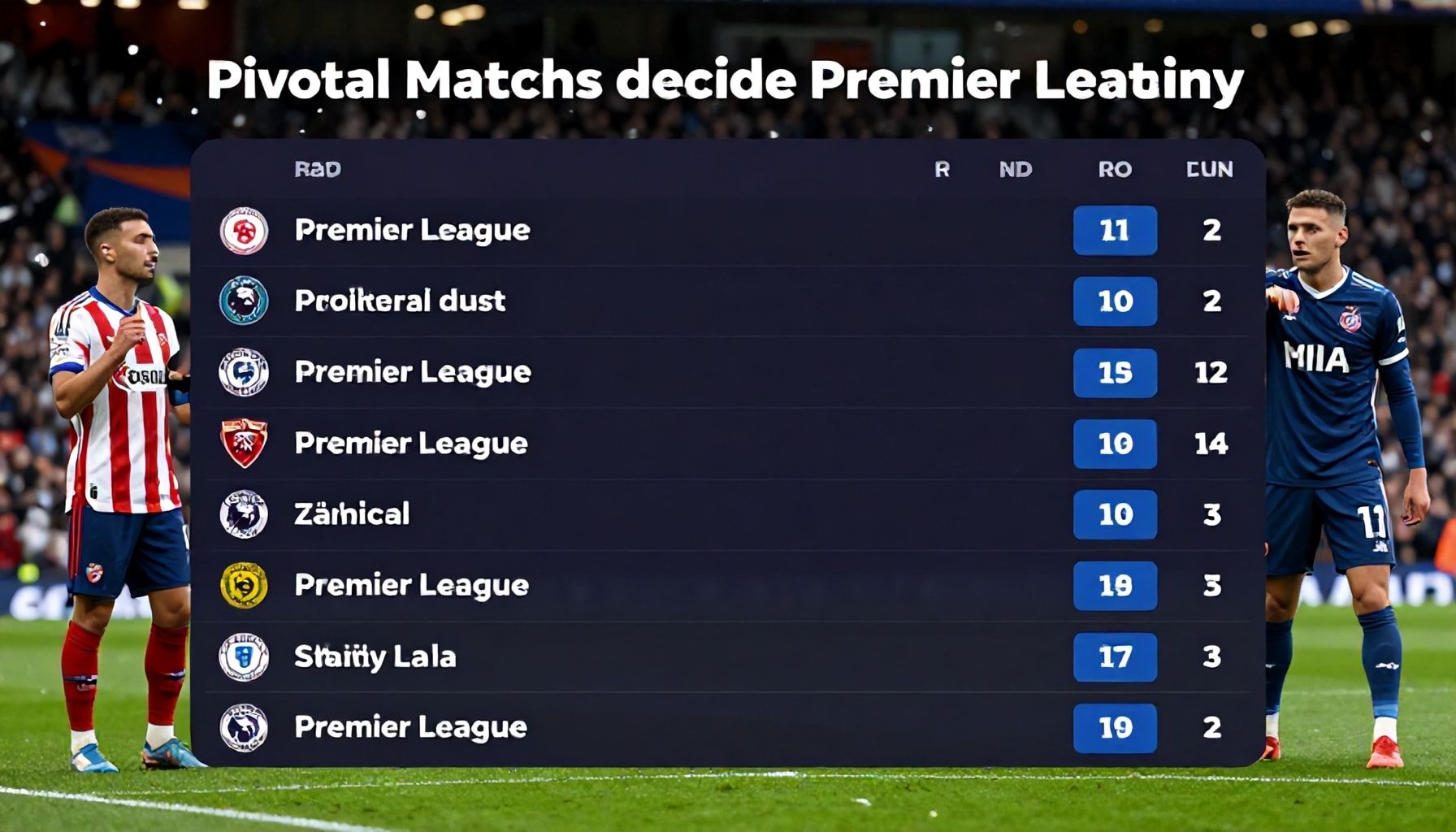Pivotal Matches Decide Premier League Destiny