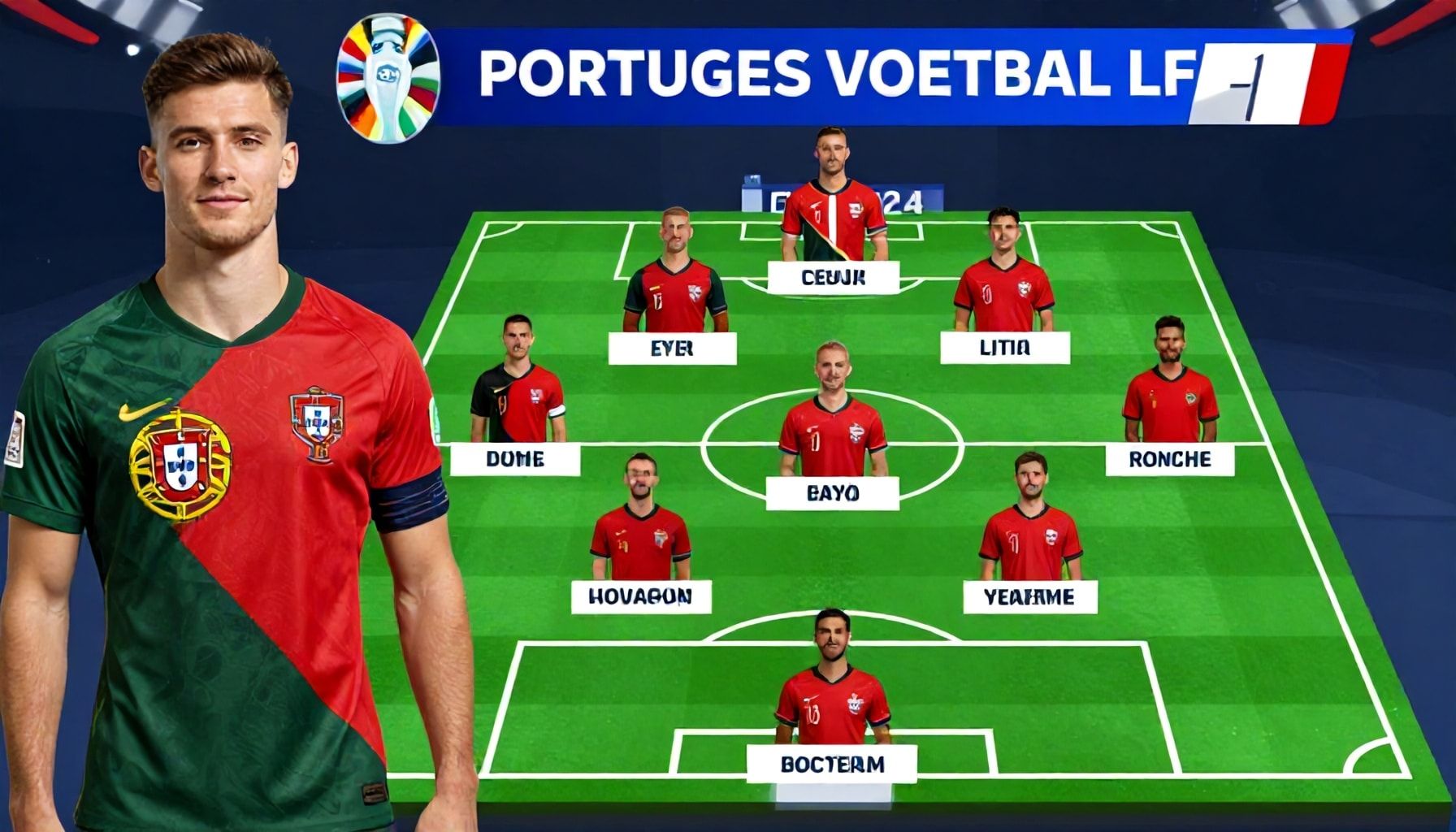 Portugal and Denmark confirm their Euro 2024 football teams