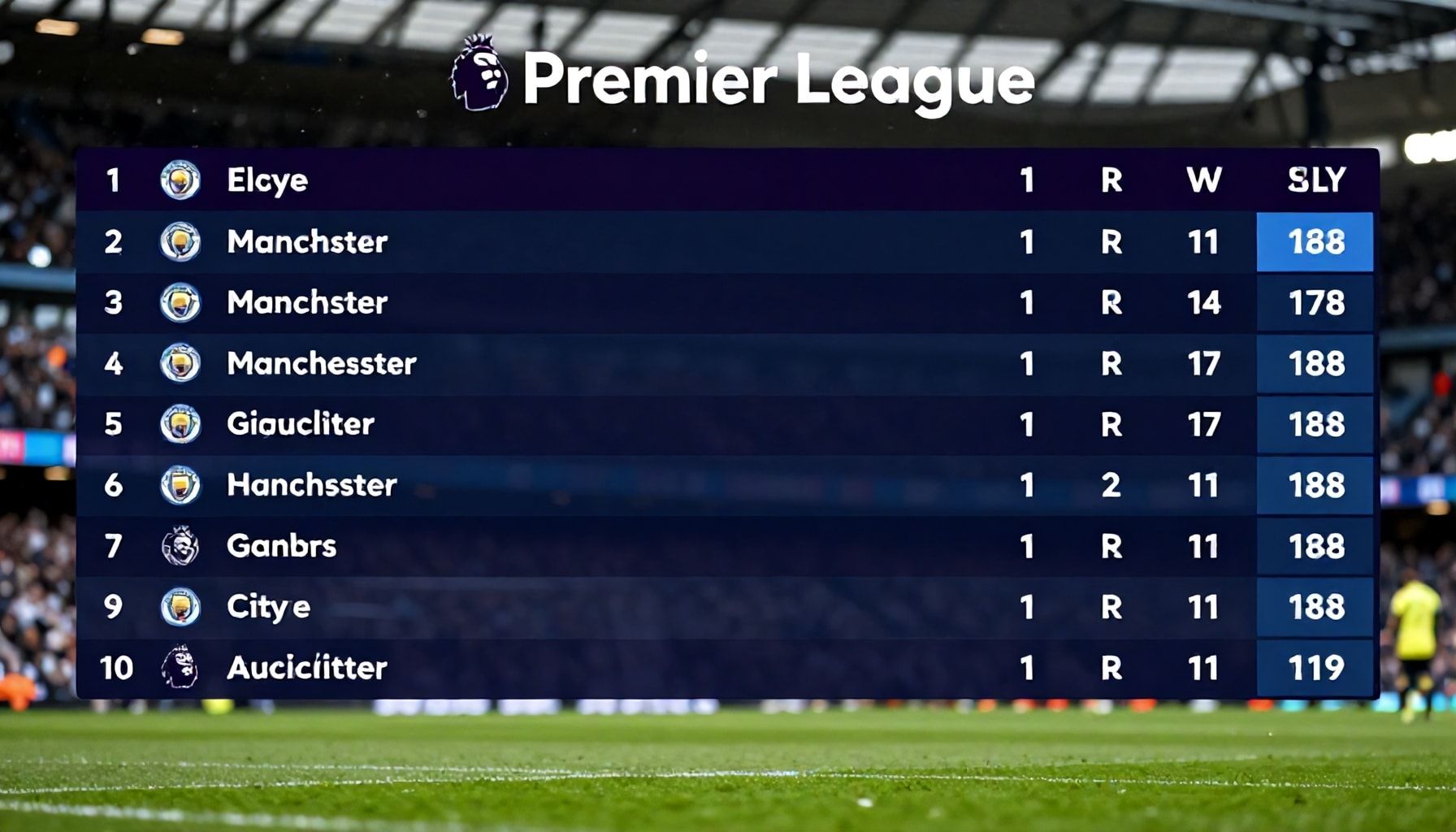 Premier League Table Sees Manchester City Solidify Top Spot