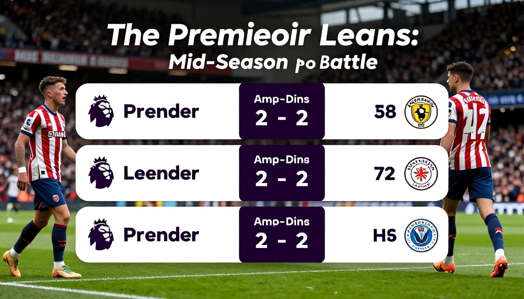 Premier League Teams Lock Horns in Mid-Season Positions Battle